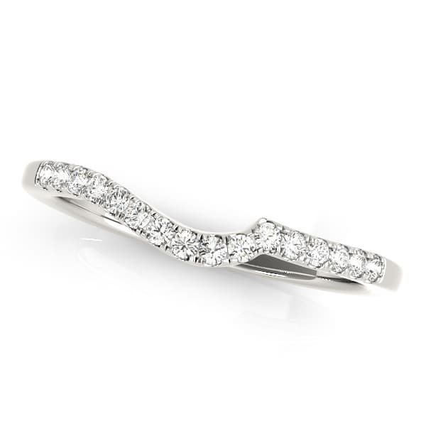 Single Row Curved Wedding Bands (0.16 ct. tw.) — White Gold