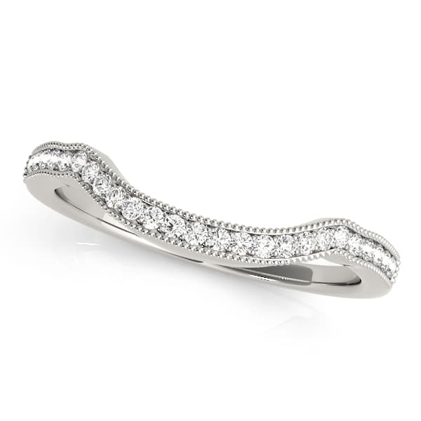 Curved Milgrain Wedding Band (0.15 ct. tw.) — View 1