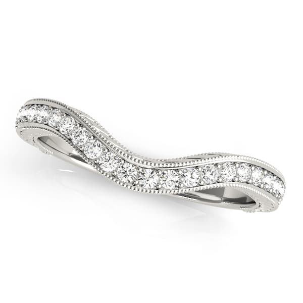 Curved Milgrain Wedding Band (0.15 ct. tw.) — View 1