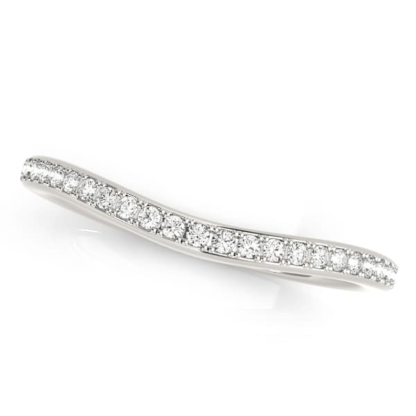 Single Row Prong Set Curved Wedding Band (0.09 ct. tw.) — View 1