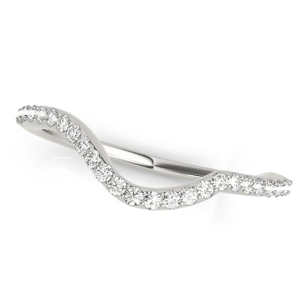 Single Row Curved Wedding Band — 3/4 CT (1/4 ct. tw.) — View 1