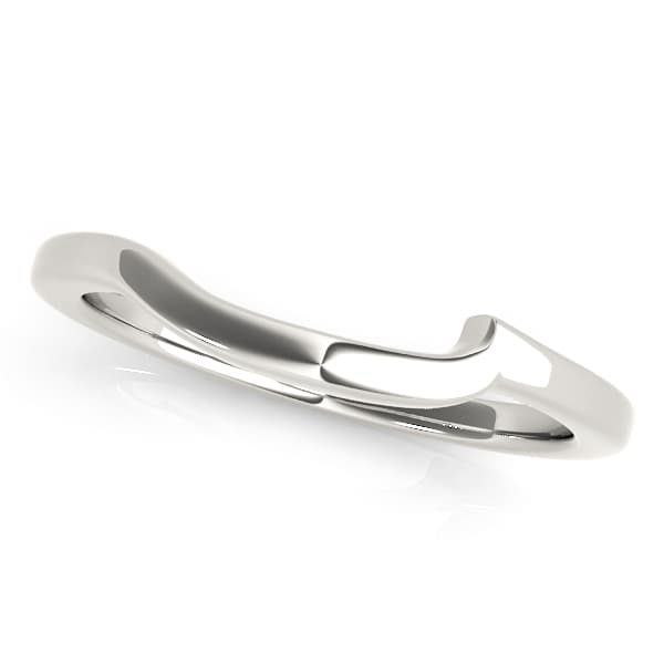 Curved Wedding Band — White Gold