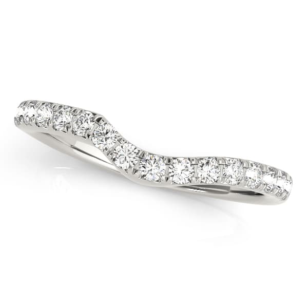 French Cut Curved Wedding Bands (1/4 ct. tw.) — View 1