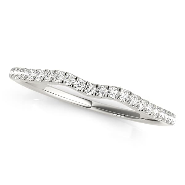 Curved Split Prong Wedding Band (1/8 ct. tw.) — View 1