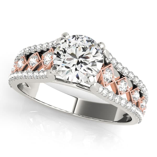 Multirow Cathedral Engagement Rings — style 50928 in 10k White Gold