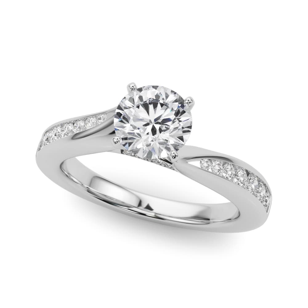 Single Row Channel Set Engagement Ring — style 50933 in 10k White Gold