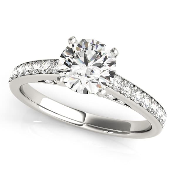 Single Row Prong Set Engagement Ring — style 50943 in 10k White Gold