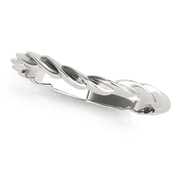 Twisted Shank Curved Wedding Band — White Gold