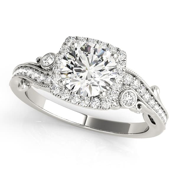 Engagement Rings Antique in 10k White Gold