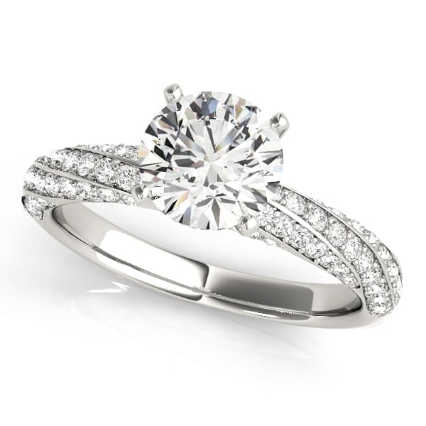 Twisting Pavé Engagement Ring — style 51029 in 10k White Gold