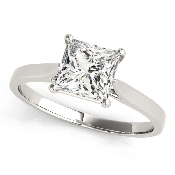 Solitaire Cathedral Engagement Ring in 10k White Gold