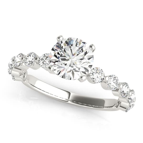 Single Shared Prong Engagement Ring — style 51101 in 10k White Gold