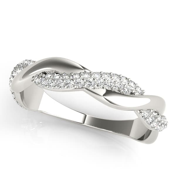 Double Row Pavé Twisted Shank Wedding Bands (0.4 ct. tw.) — View 1