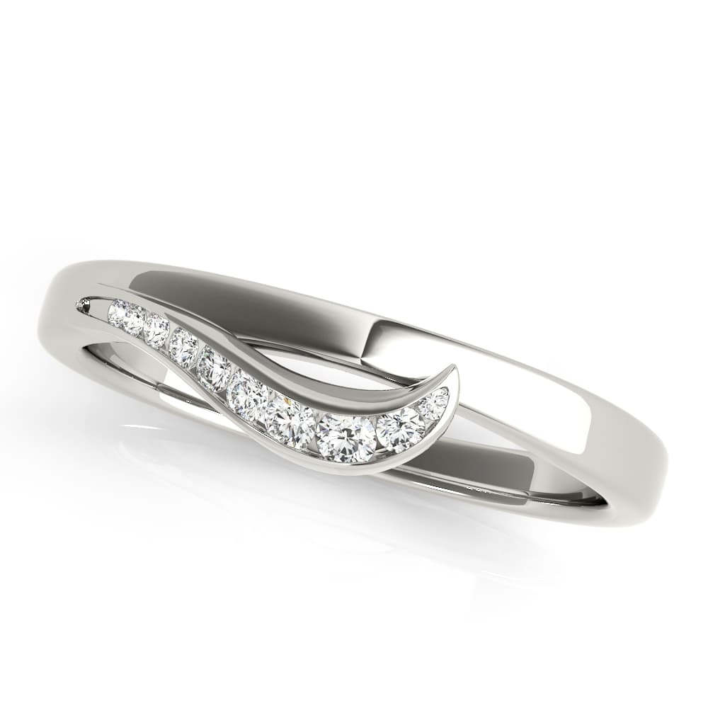 Channel Set Curved Wedding Band (0.09 ct. tw.) — View 1