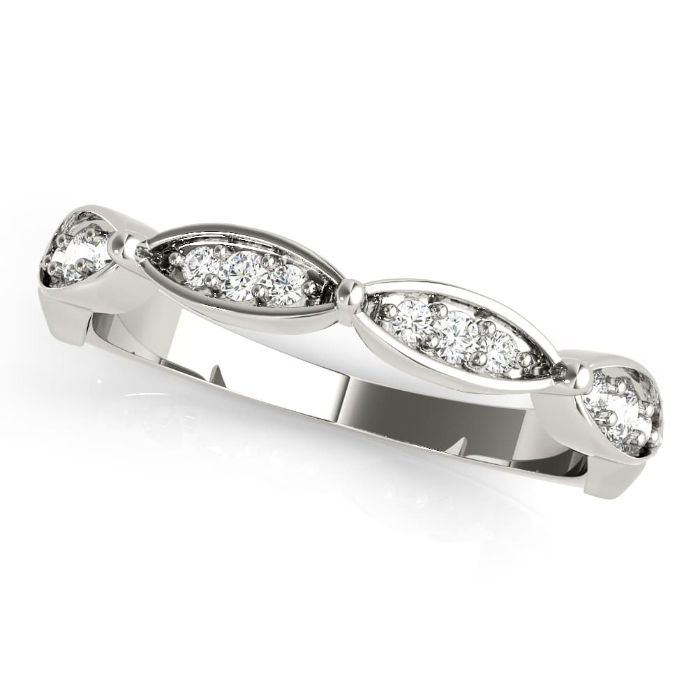 Scalloped Marquise Shape Wedding Band (0.17 ct. tw.) — View 1