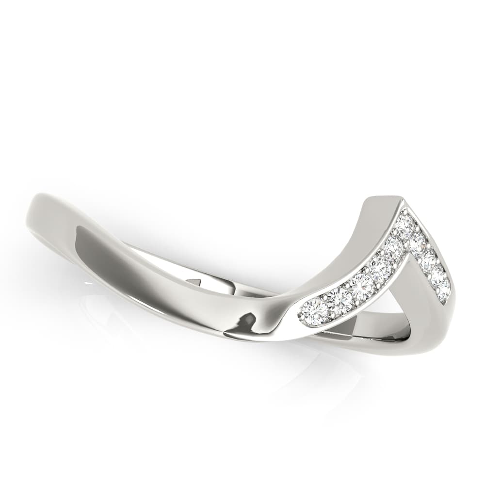 Channel Set Prong Curved Wedding Band (0.05 ct. tw.) — View 1