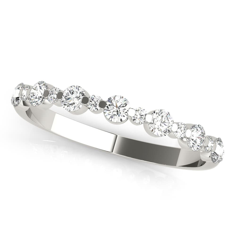Single Shared Prong Wedding Band, Alternating Size (0.42 ct. tw.) — View 1