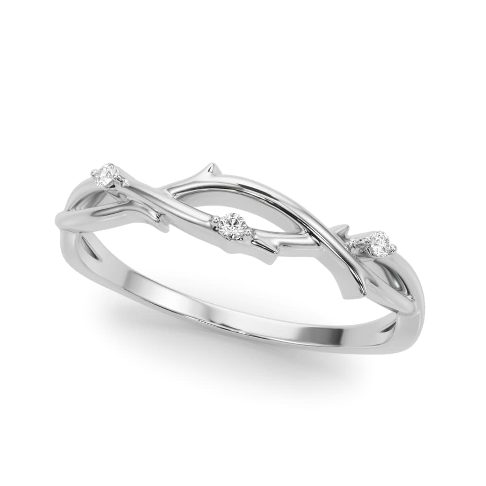 Nature Inspired Twisting Wedding Band (0.03 ct. tw.) — View 1