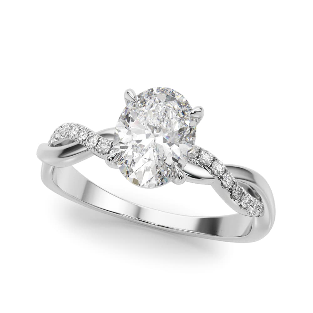 Engagement Rings Oval Center in 10k White Gold