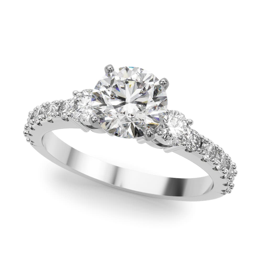 3-Stone Engagement Ring — style 51181 in 10k White Gold