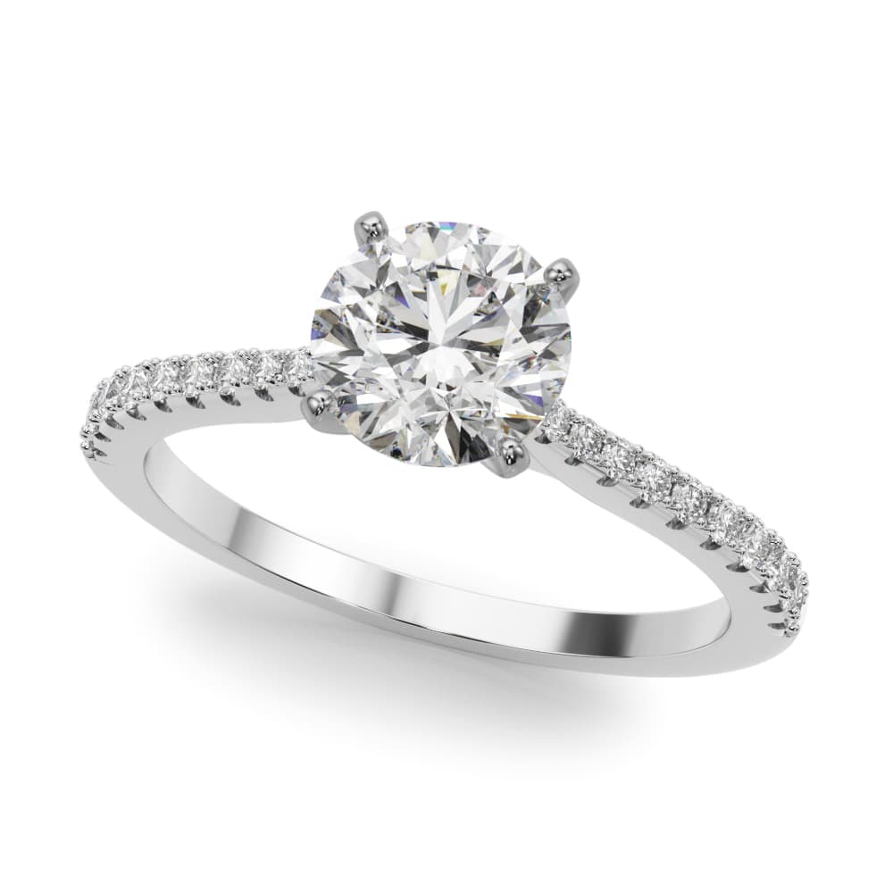 Single Row Split Prong Engagement Ring — style 51187 in 10k White Gold
