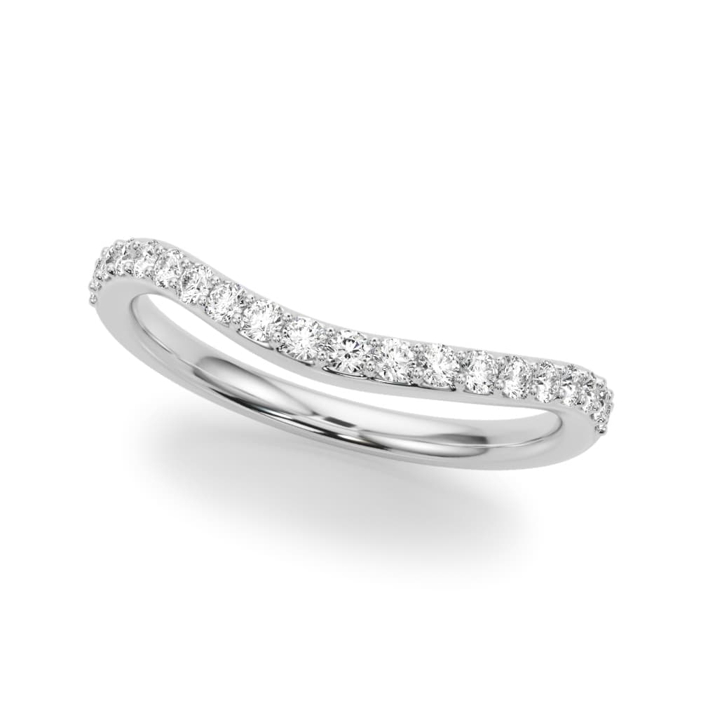 Single Row Prong Curved Wedding Band (0.3 ct. tw.) — View 1