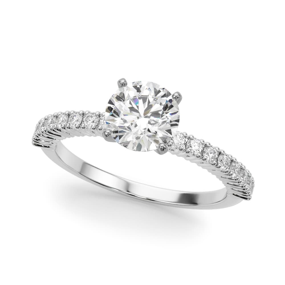 Single Row Engagement Ring — style 51227 in 10k White Gold
