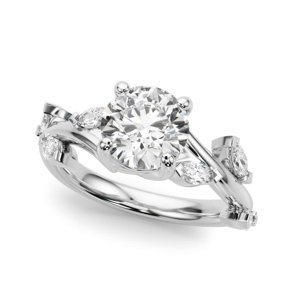 Engagement Rings Rd &amp; Mq in 10k White Gold