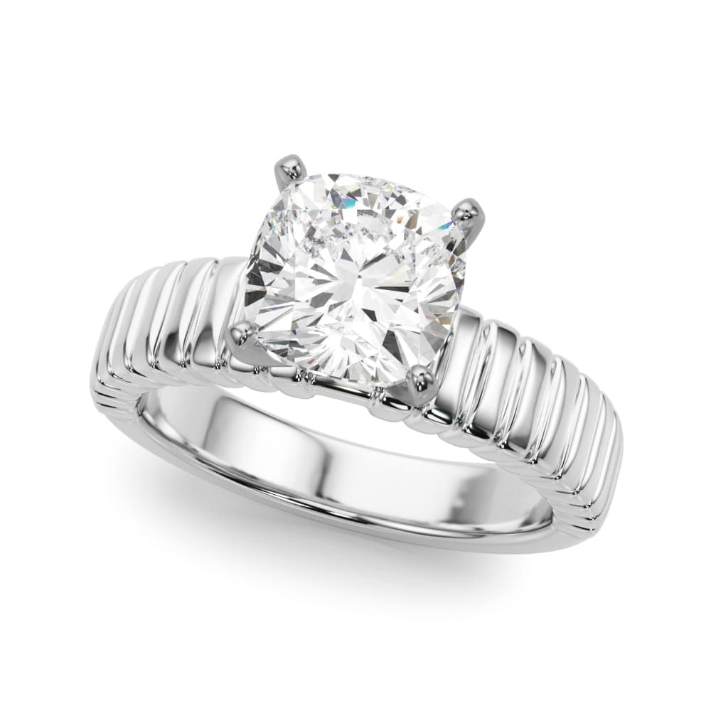 Textured Solitaire Engagement Ring — style 51305 in 10k White Gold