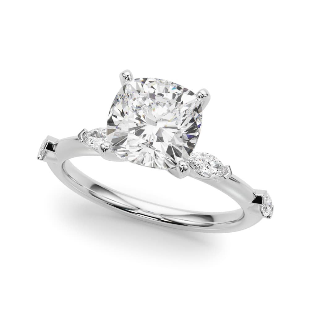 Contemporary Engagement Ring — style 51306 in 10k White Gold