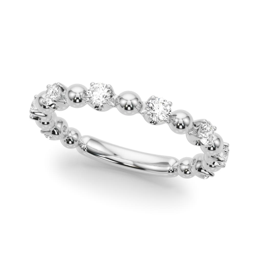 Alternating Bead &amp; Diamond Wedding Band (0.48 ct. tw.) — View 1