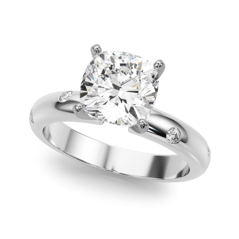Burnish Set Solitaire Engagement Ring — style 51350 in 10k White Gold