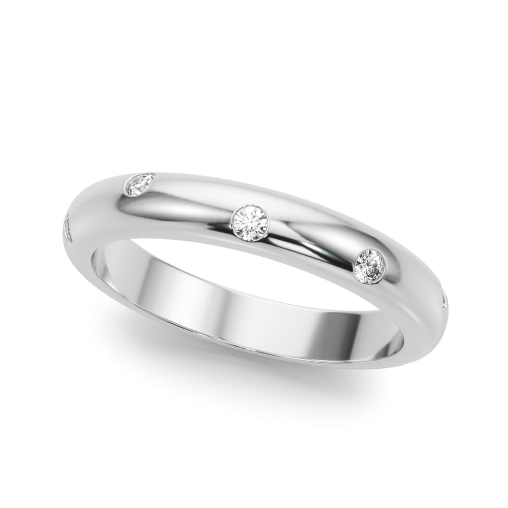 Burnish Set Wedding Band (1/8 ct. tw.) — View 1