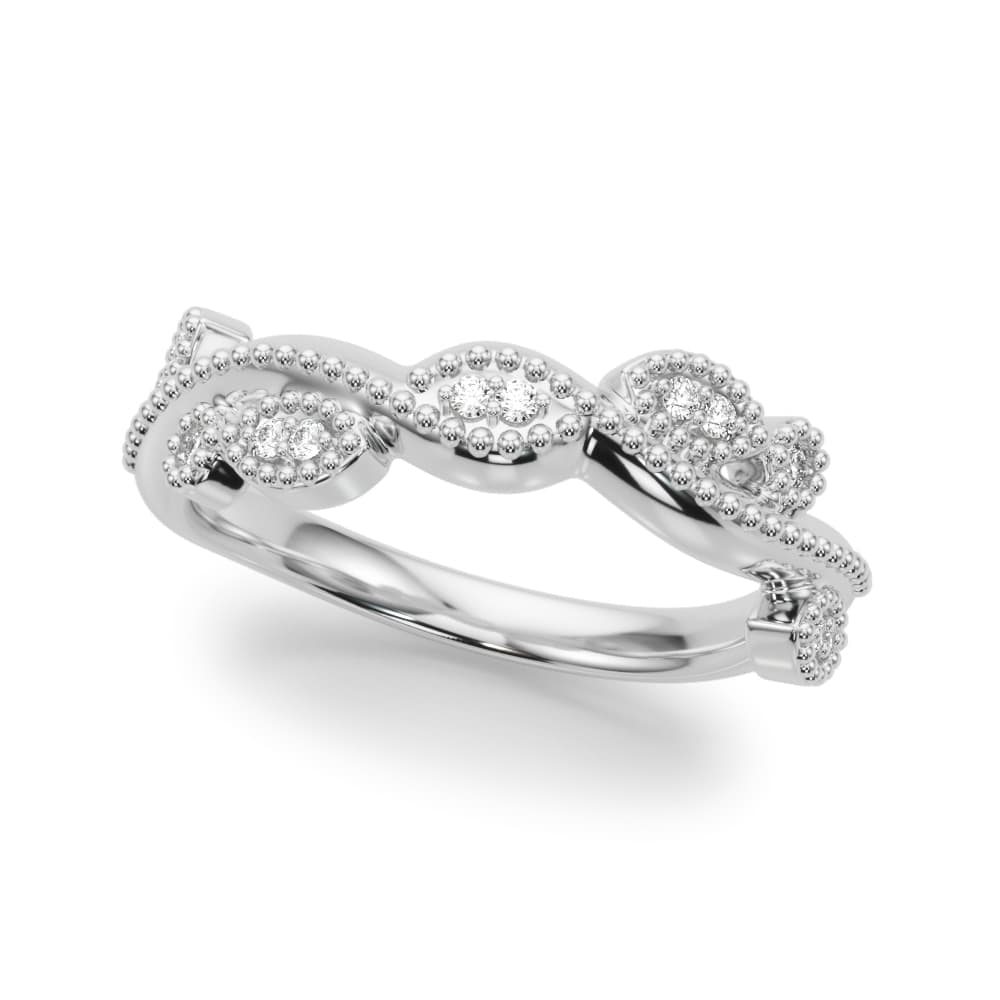 Twisting Milgrain Wedding Band (0.08 ct. tw.) — View 1