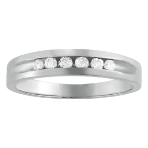 Gents Ring Channel Bands (0.3 ct. tw.) — White Gold