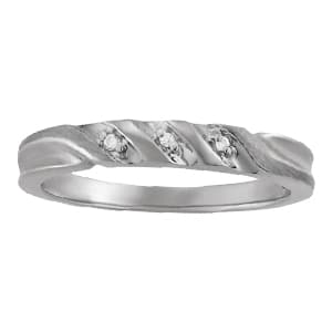 Gents Ring Channel Bands (0.03 ct. tw.) — White Gold