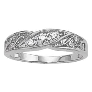 Gents Ring Channel Bands (0.04 ct. tw.) — White Gold