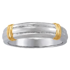 Gents Ring Gold Bands — White Gold