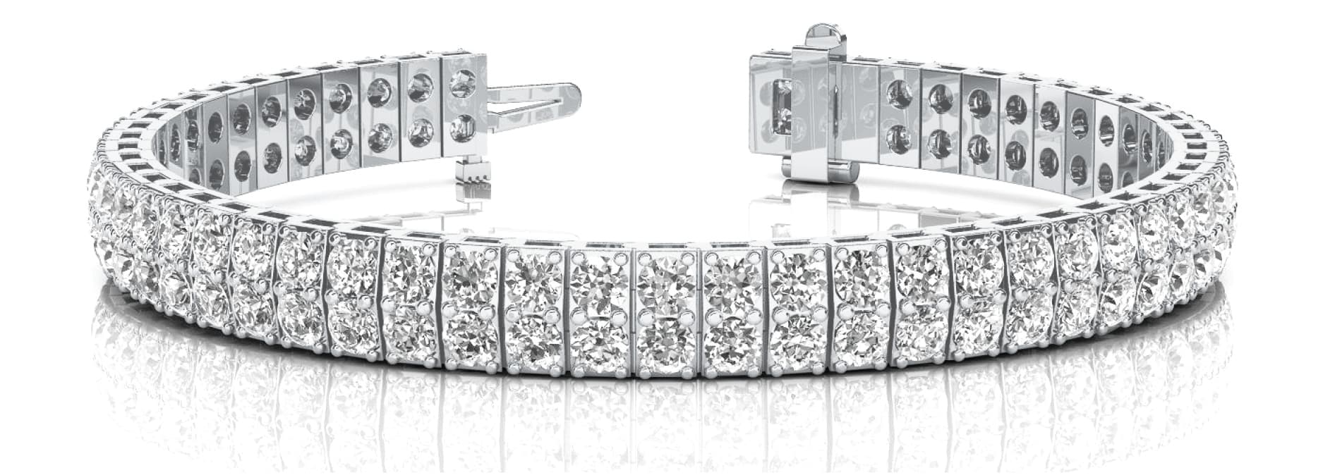 2-Stone Vertical Bar Link Bracelet — 5 CT (5 ct. tw.) — White Gold
