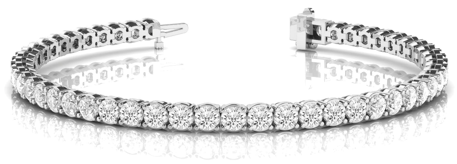 Prong Set In-Line Tennis Bracelet — 15 CT (14.8 ct. tw.) — White Gold