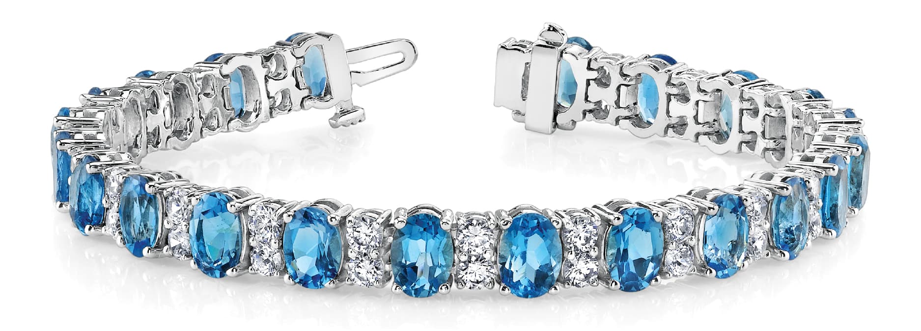 Ov And 2 Round In Line Tennis Bracele (2 ct. tw.) — White Gold