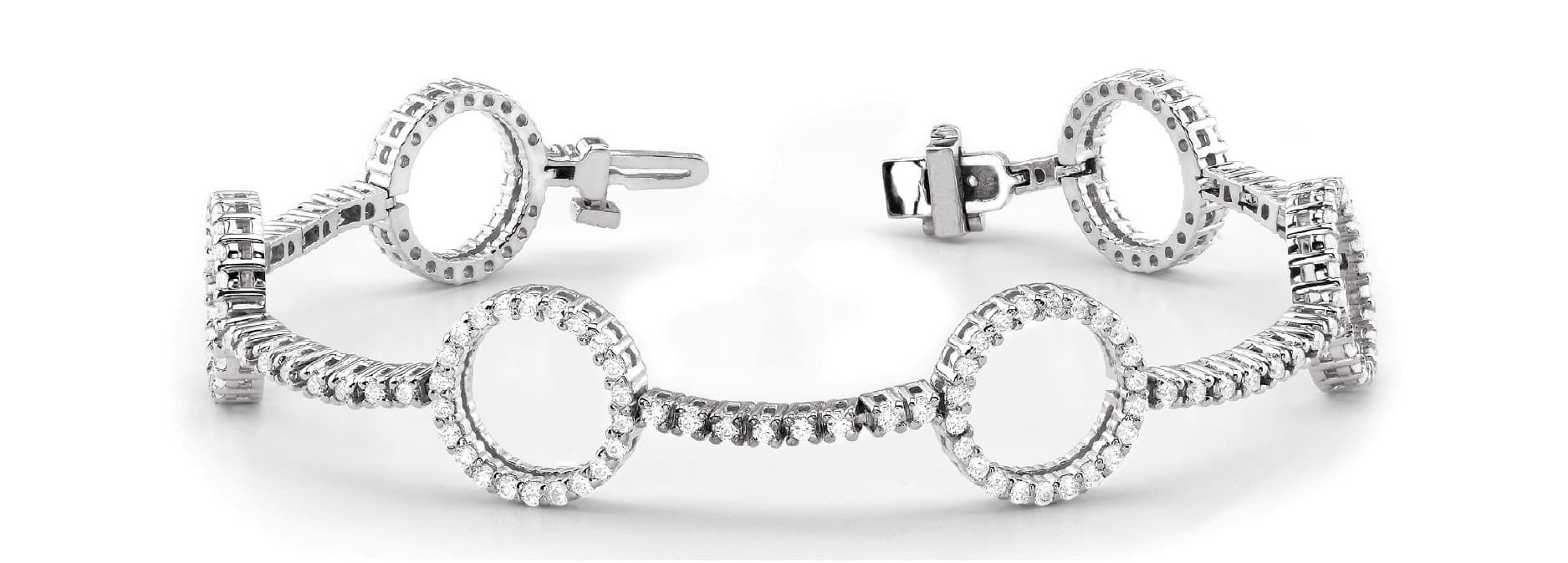 Diamond Bar And Circle Bracelet (2 1/3 ct. tw.) — White Gold
