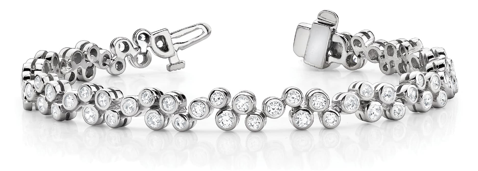 Bezel Set Bubbles Bracelet — 3 CT (3.07 ct. tw.) — White Gold