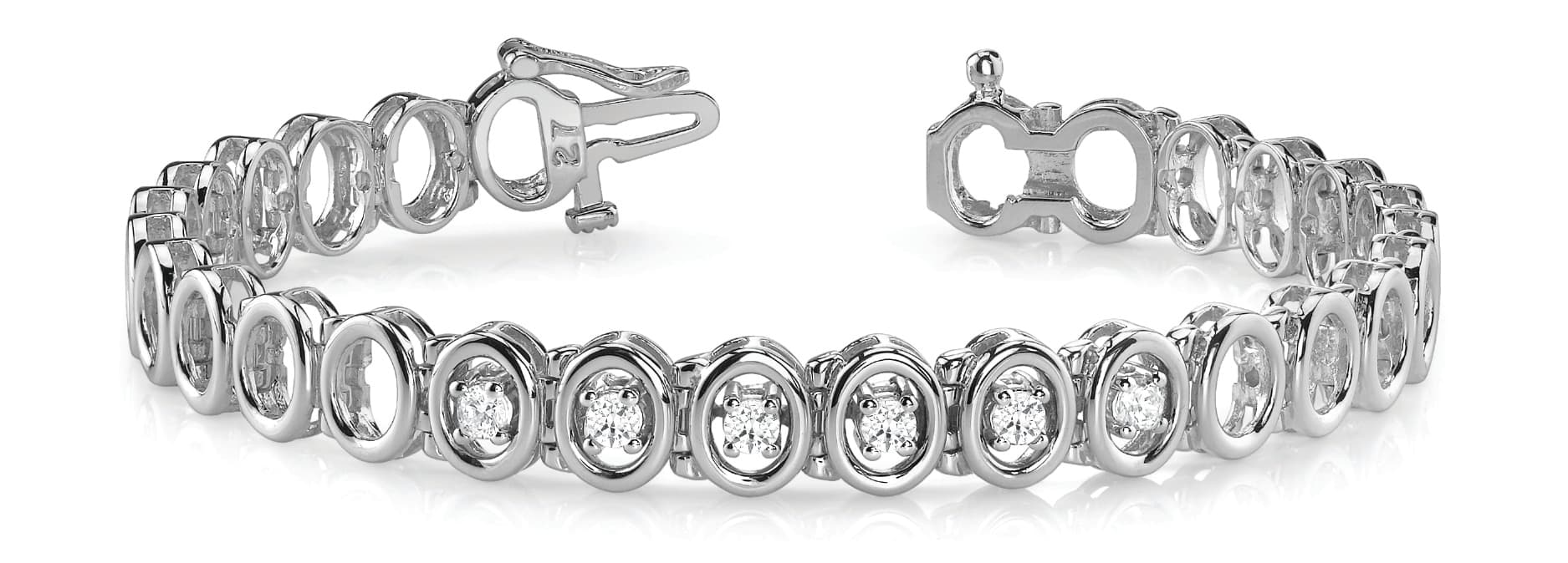 Add A Stone Oval Line Bracelet (66 ct. tw.) — White Gold