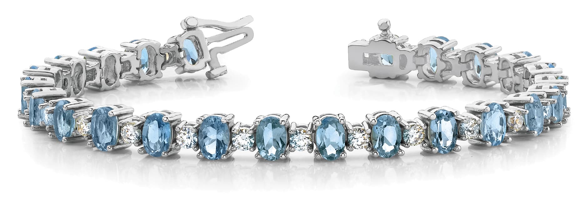 Oval/rd In Line Tennis Bracelet (1 1/2 ct. tw.) — White Gold