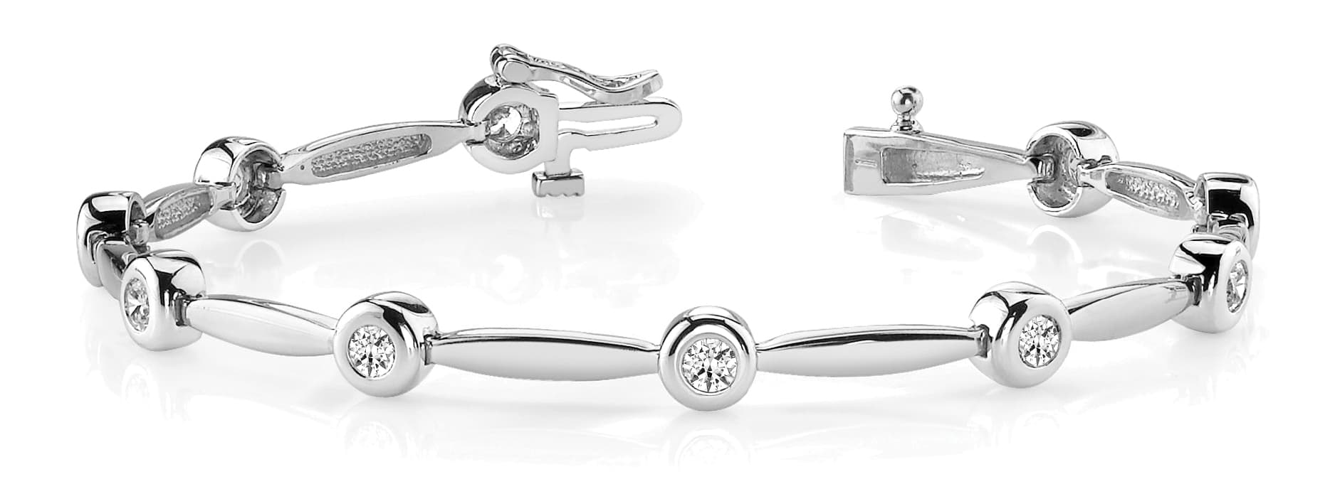 Bez Set/solid Mq Link Bracelet (1 ct. tw.) — White Gold