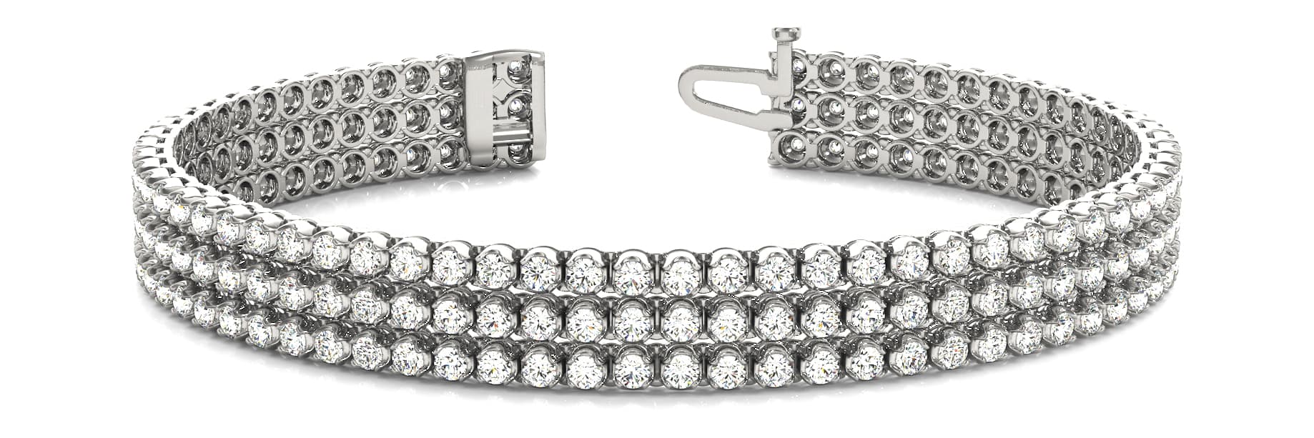 3-Row Tennis Bracelet (3.72 ct. tw.) — White Gold