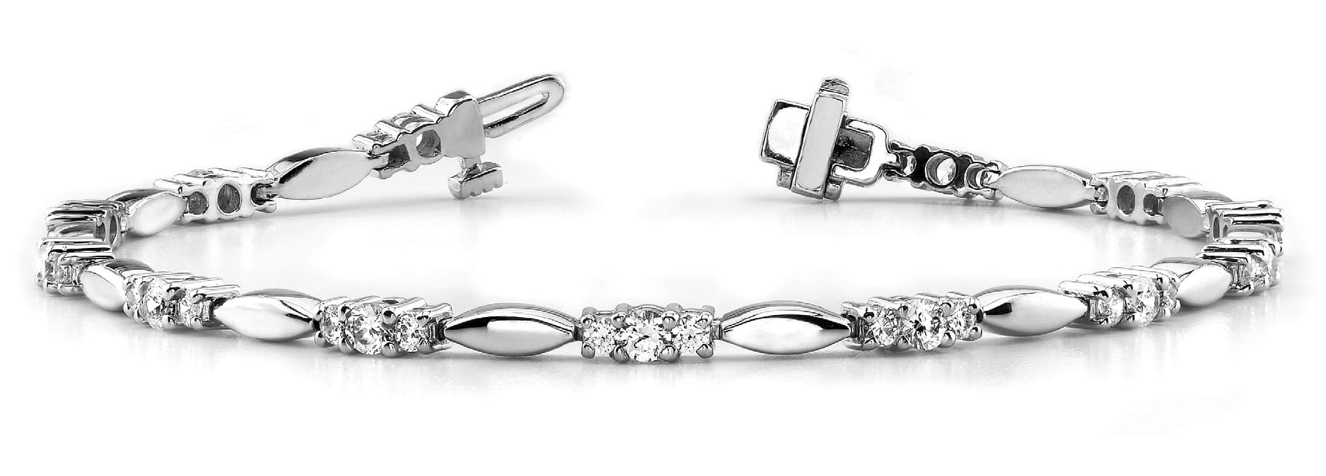 Solid Marquise Link Bracelet (2 ct. tw.) — White Gold