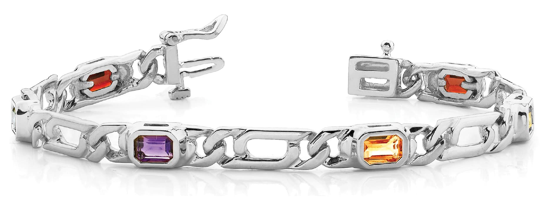 6 Ec/interlock Link Bracelet — White Gold