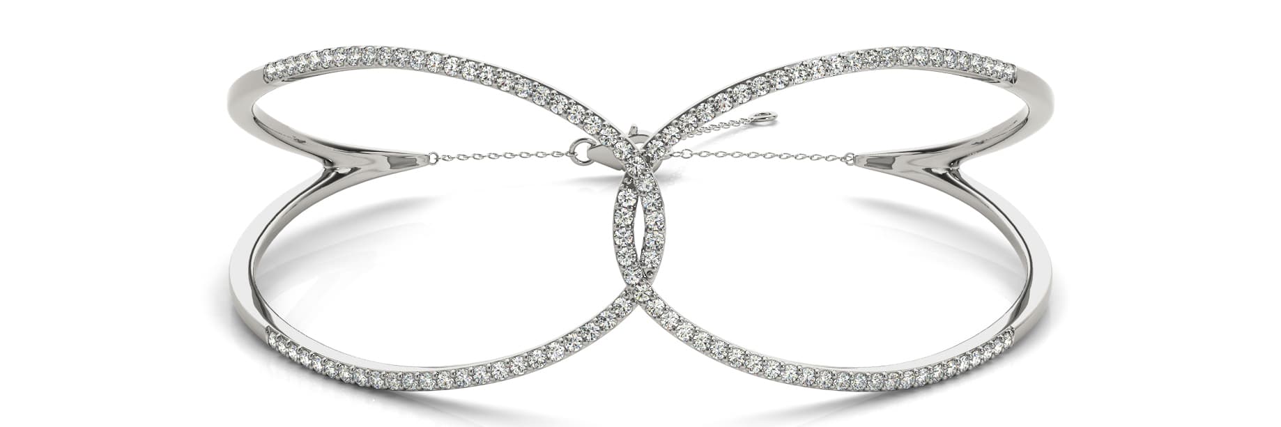 Fashion Interlocking Cuff (5/8 ct. tw.) — White Gold